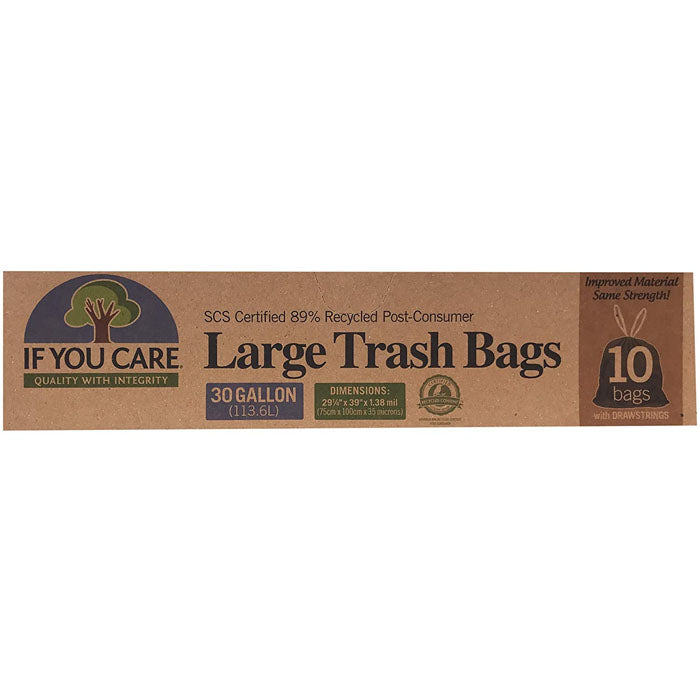 If You Care - Recycled Drawstring Trash Bags, 30 Gallons, 10bg