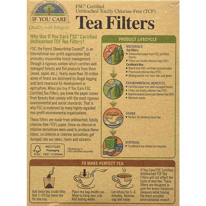 If You Care - Unbleached Tea Filter, 100 Pack - back