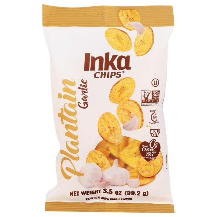 Inka - Plantain Chips Garlic, 4oz - front