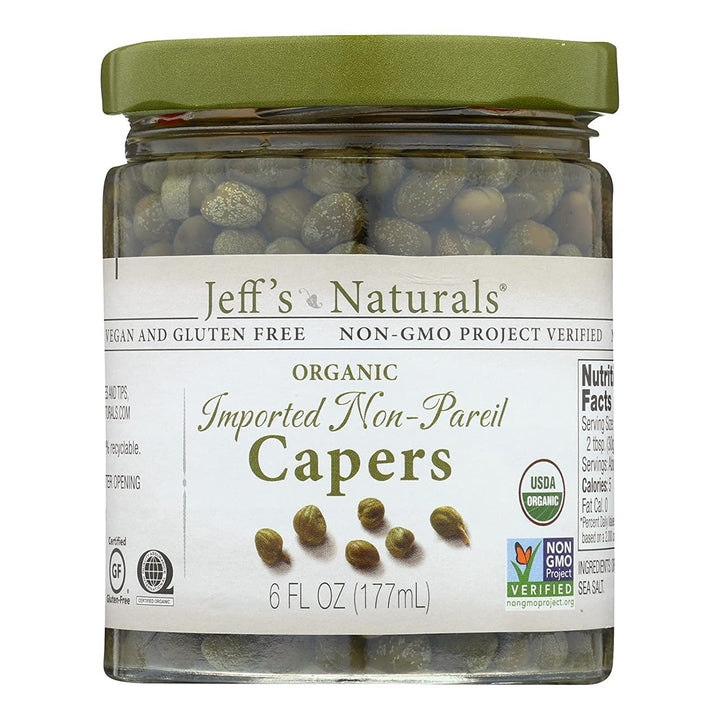 Jeff's Naturals Imported Non Pareil Capers, 6 oz 
 | Pack of 6 - PlantX US