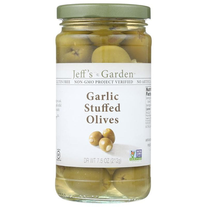 73214007486 - jeffs garden garlic stuffed olives
