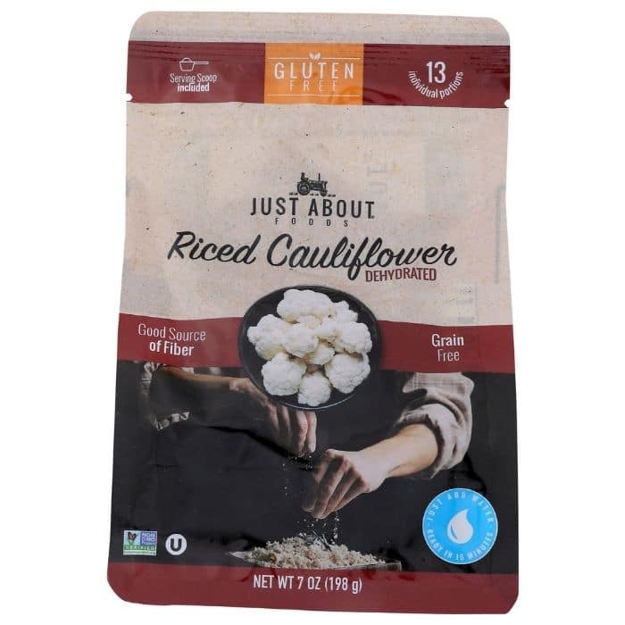 Just About Foods - Riced Cauliflower Dehydrated, 7 oz - (front)