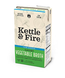 Kettle & Fire - Vegetable Low Sodium Broth, 32 oz | Pack of 6