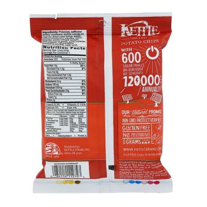 Kettle Brand - Potato Chips Backyard Barbeque, 1.5oz - back