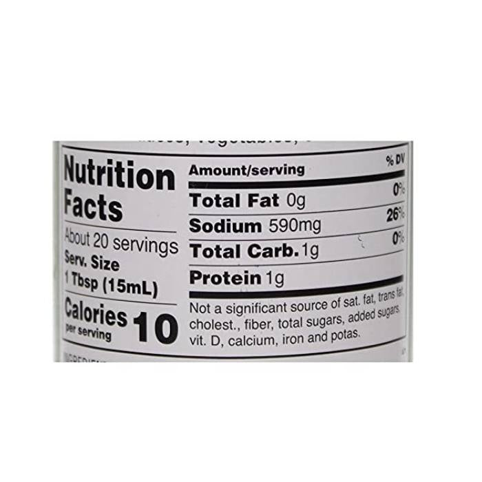 Kikkoman - Soy Sauce, 10oz Low Sodium - Nutrition Facts