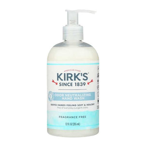 Kirk's - Odor Neutralizing Hand Soap Fragrance Free, 12 fl oz | Pack of 6