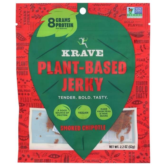 Krave - Plant-Based Smoked Chipotle Jerky, 2.2oz - front