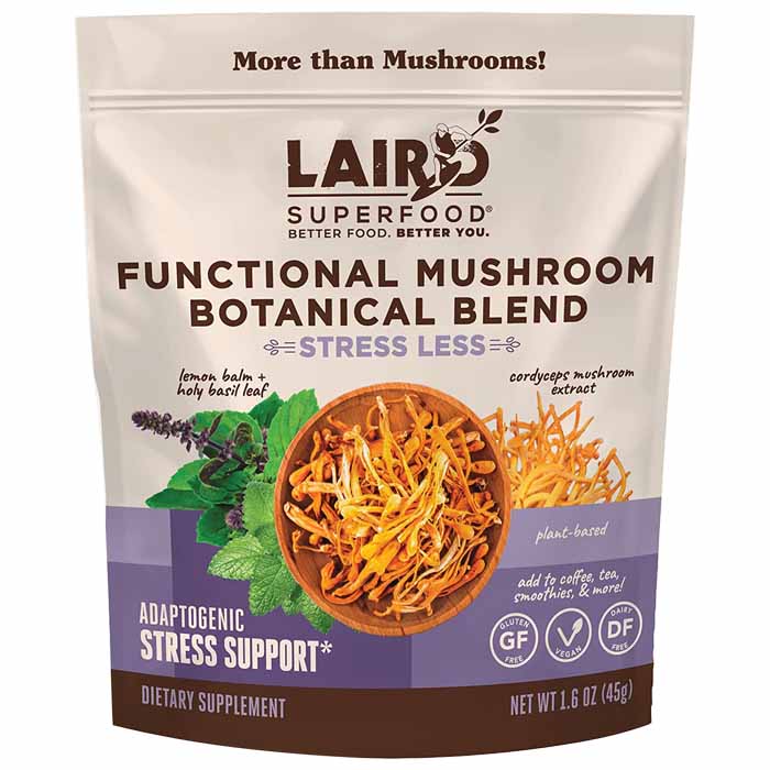 Laird Superfood - Functional Mushroom Botanical Blend - Stress Less, 2.5oz