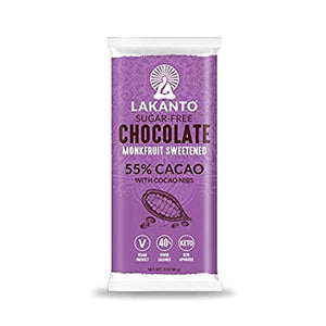 Lakanto Chocolate Bar 55% Cacao with Cacao Nibs – 3 oz
 | Pack of 8