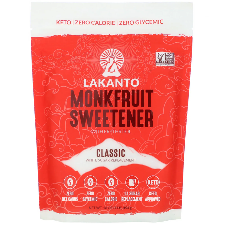 Lakanto, Monkfruit Sweetener with Erythritol, Classic, 16 oz | Pack of 8 - PlantX US