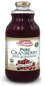 Lakewood Premium Pure Fruit Juice Pressed Cranberry 32 Fl Oz | Pack of 6