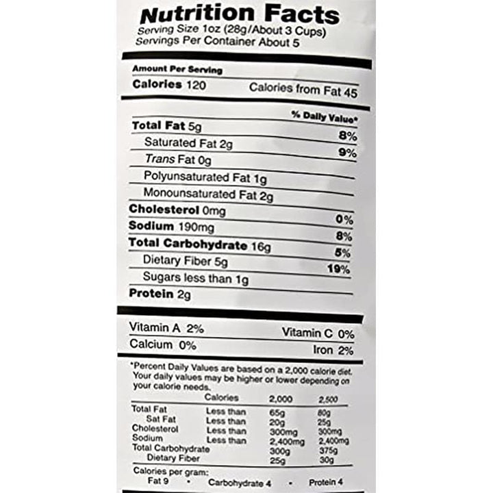 180999001506 - lesser evil avocadolicious popcorn nutrition