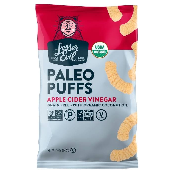 Lesser Evil - Himalayan sea salt + Cider Vinegar Paleo Puffs- Front