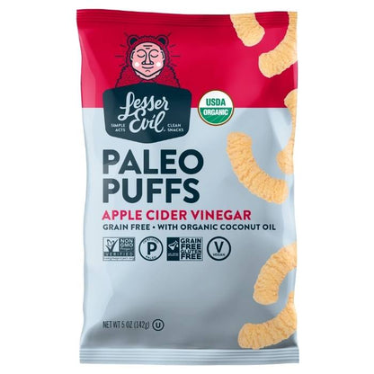 Lesser Evil - Himalayan sea salt + Cider Vinegar Paleo Puffs- Front