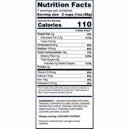 Lesser Evil - Himalayan Sweetness Popcorn, 7oz - back
