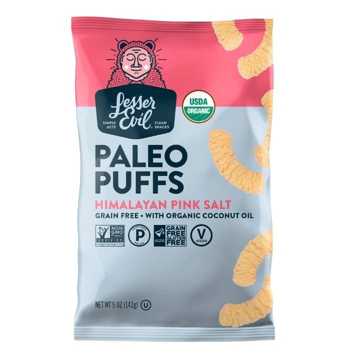 Lesser Evil - Himalayan sea salt Paleo Puffs - Front