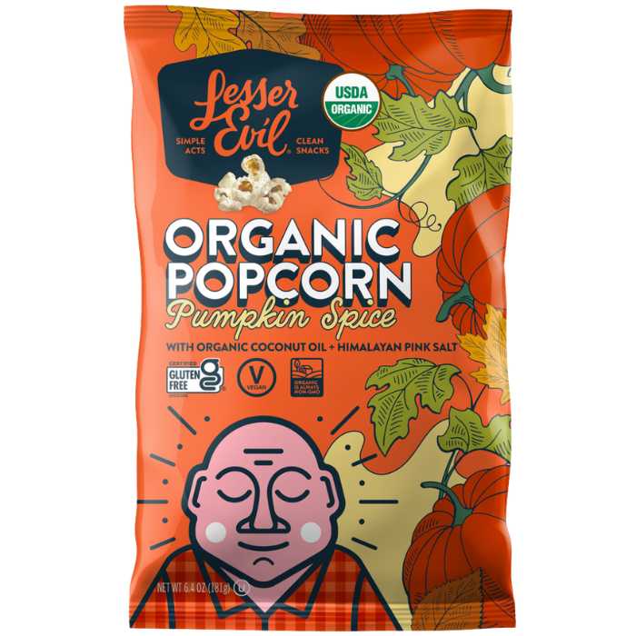 Lesser Evil - Organic Popcorn Pumpkin Spice, 6.4oz - front