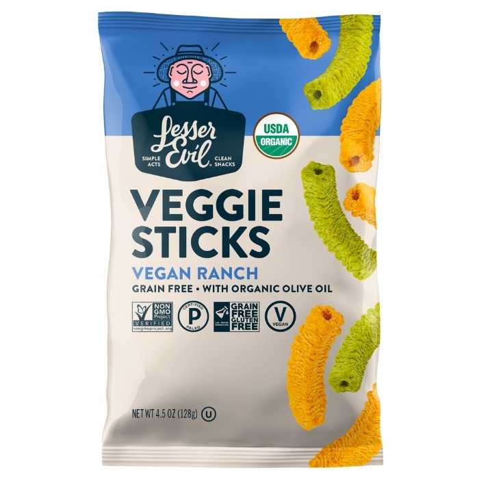 Lesser Evil - Veggie Sticks Vegan Ranch Veggie Sticks - front