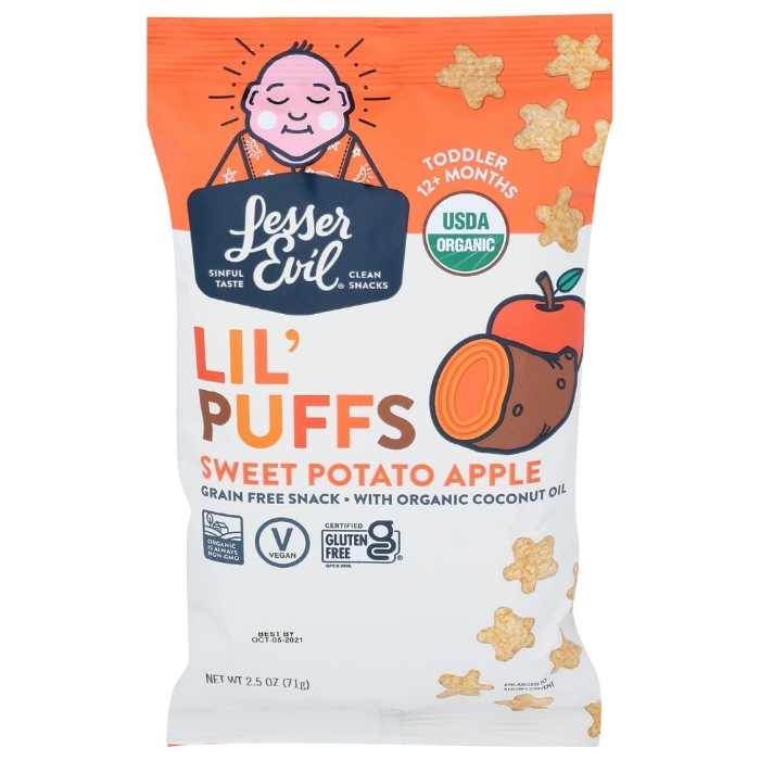 Lesser Evil Puffs - Sweet Potato Apple Lil Puffs - Front