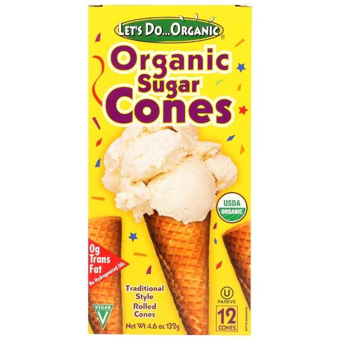 Let's Do Organic - Sugar Cones, 4.6oz - front