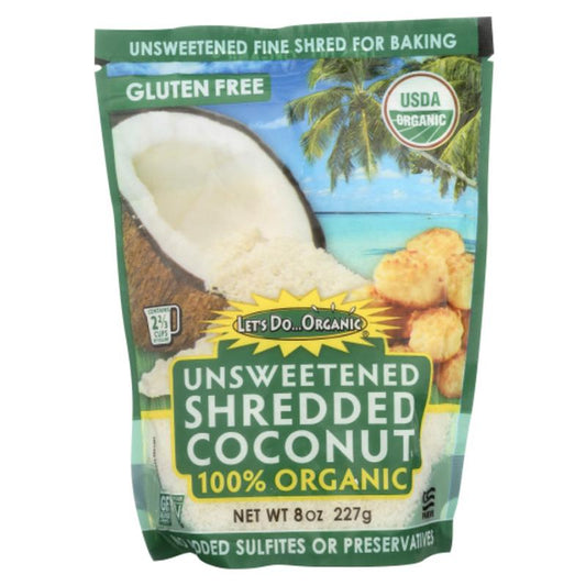 Lets Do Organic - Shredded Coconut - Unsweetened, 8oz (Pack of 12)