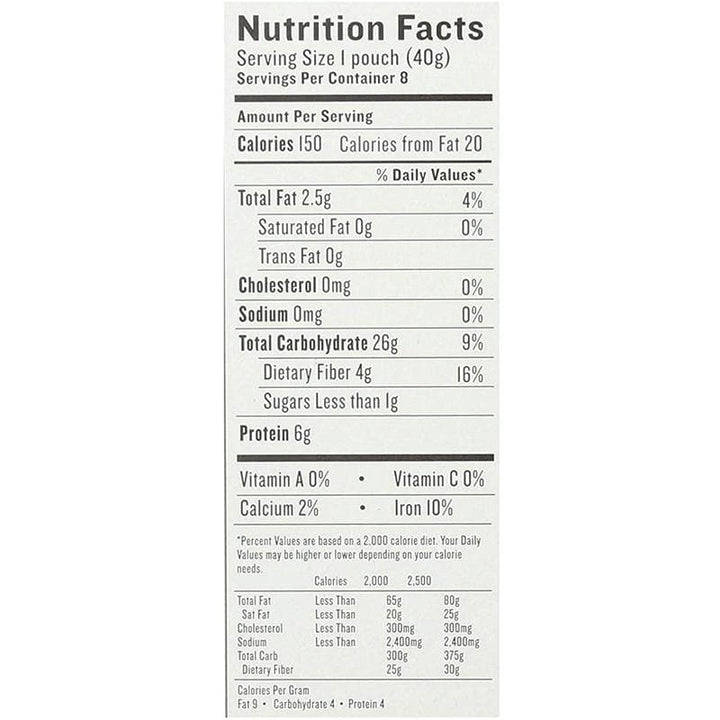 850395006053 - lily bs natural instant oatmeal nutrition