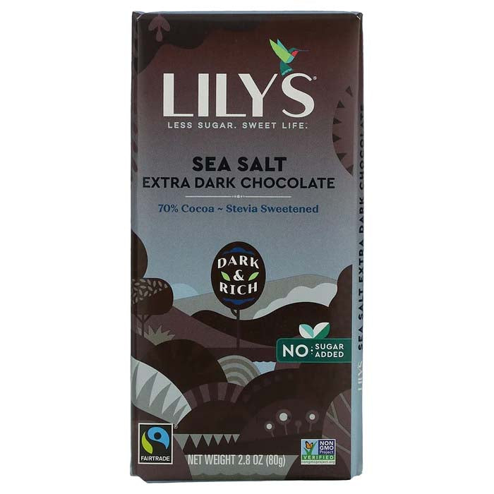 Lily's -  Extra Dark Chocolate Bar 70% Cocoa - Sea Salt, 2.8oz