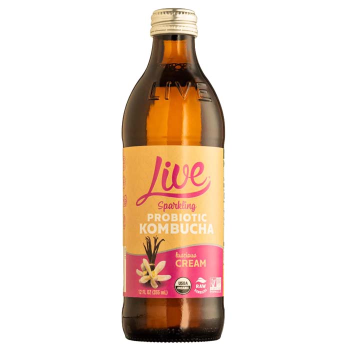 Live Kombucha - Sparkling Probiotic Kombucha - Luscious Cream, 12floz