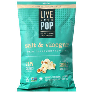 Live Love Pop - Salt & Vinegar Popcorn, 4.4oz | Pack of 12