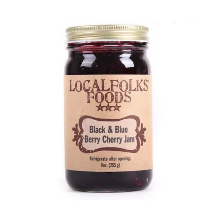 LocalFolks Foods - Black & Blue Berry Cherry Jams, 9oz - front