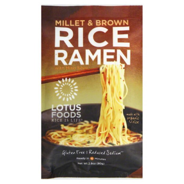 Lotus Foods - Gluten-Free Millet & Brown Rice Ramen with Miso Soup 2.8 Oz | Pack of 10 - PlantX US