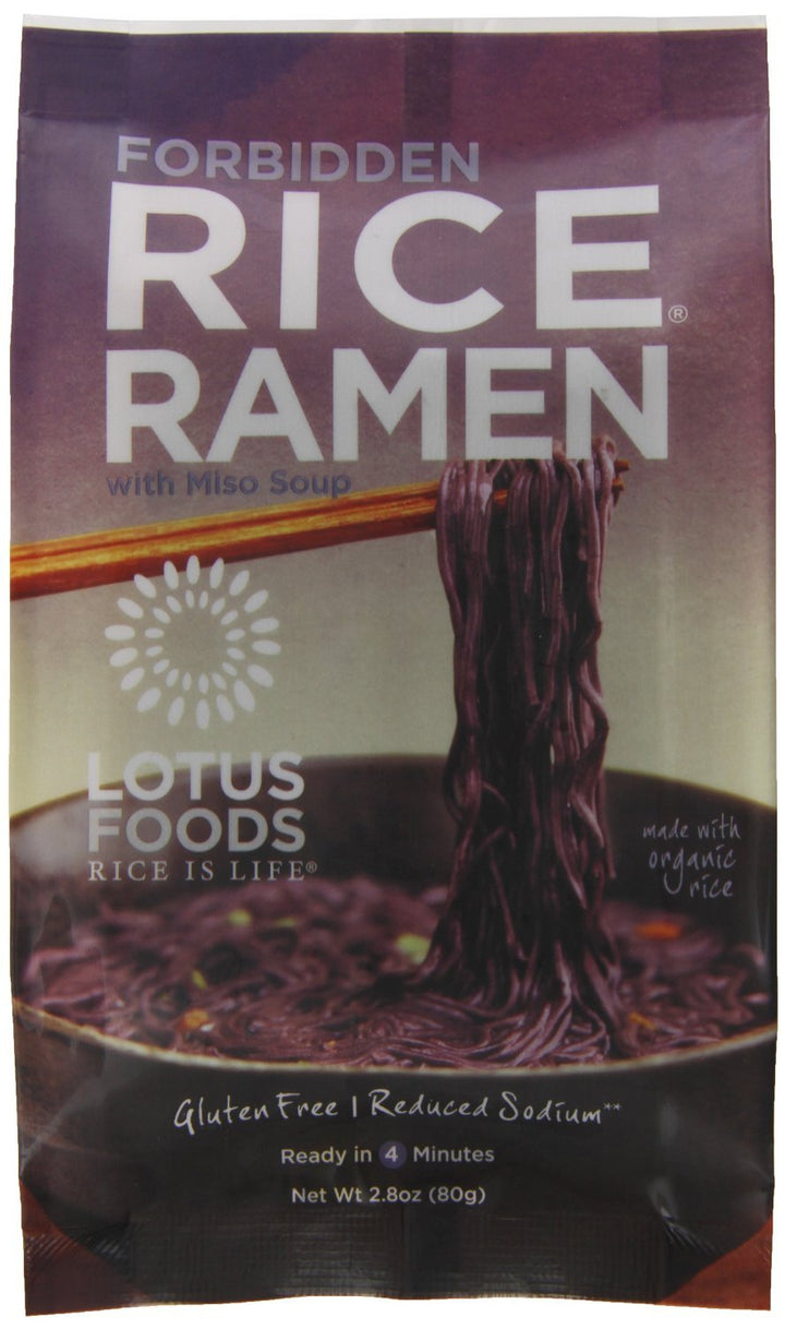 Lotus Foods Ramen Organic Forbidden Rice with Miso Soup 2.8oz | Pack of 10 - PlantX US