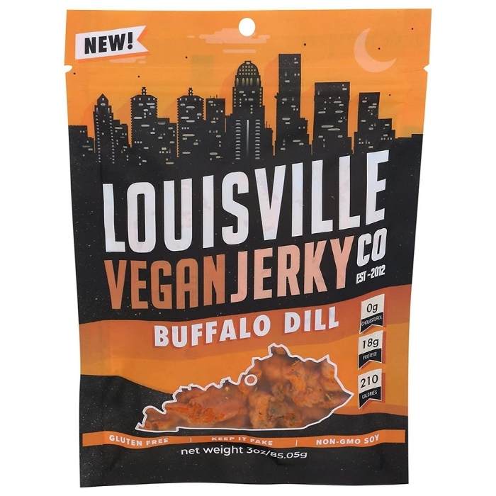 Louisville Vegan Jerky - Buffalo Dill, 3oz - front
