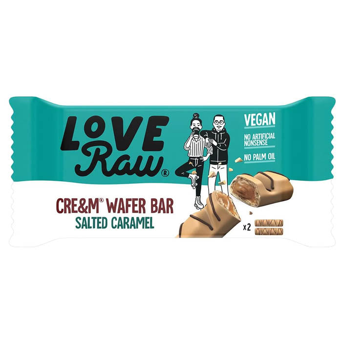 LoveRaw Wafer Bars - Cre&m® - Mlk® Choc, 45g 