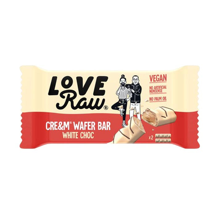 LoveRaw Wafer Bars - Cre&m® - White Choc, 45g