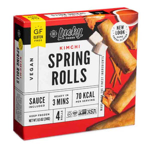 Lucky Foods - Spring Rolls Kimchi Gluten Free, 8.5oz | Pack of 8