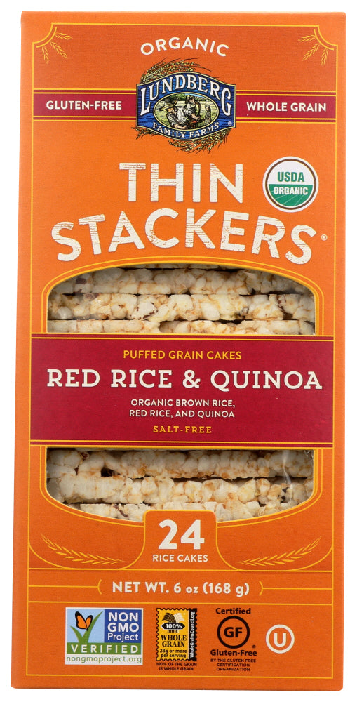 Lundberg - Thin Stackers Red Rice & Quinoa, 6oz
 | Pack of 6 - PlantX US