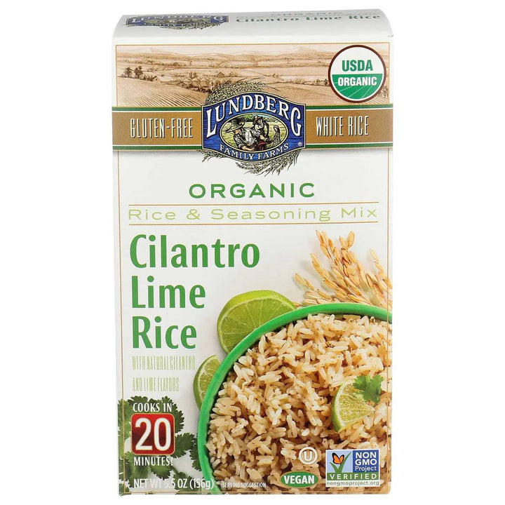 Lundberg - Organic Cilantro Lime Rice and Seasoning Mix, 5.5 oz | Pack of 6 - PlantX US