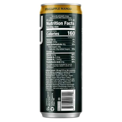 Machu Picchu - Elevate 120 Organic Energy Drinks Pineapple Mango, 12 fl oz - back