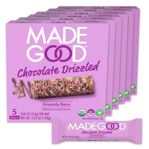 MadeGood - Chocolate Drizzled Birthday Cake Granola Bars, 4.2oz