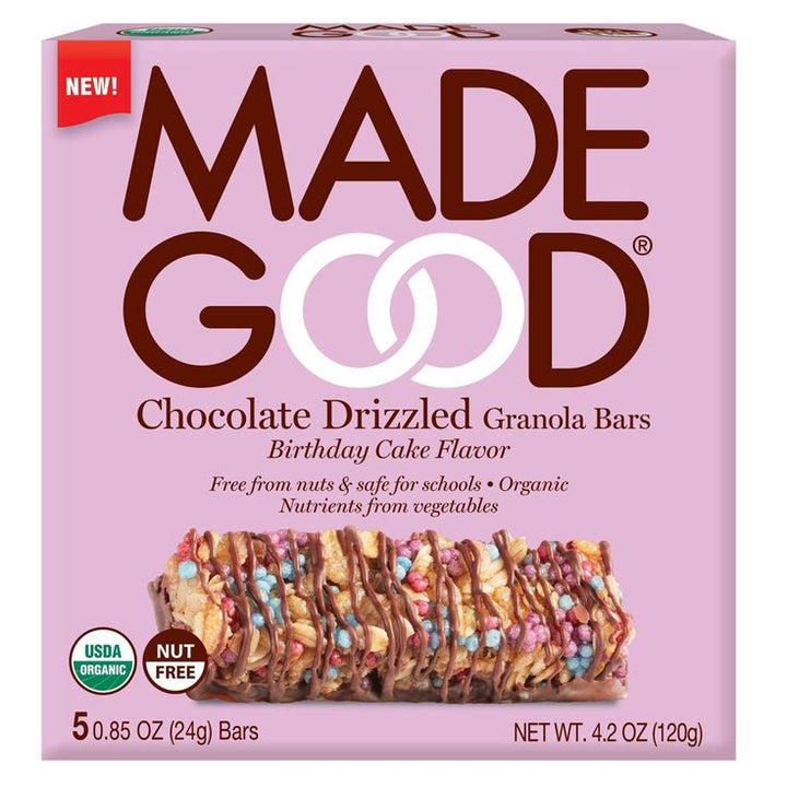 MadeGood Chocolate Dipped Granola Bar Birthday Cake - 4.2oz
 | Pack of 6 - PlantX US