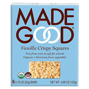 MadeGood, Crispy Squares, Vanilla, 6 Bars, 0.78 oz 
 | Pack of 6