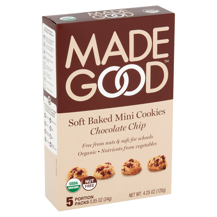MadeGood, Soft Baked Mini Cookies, Chocolate Chip, 5 Portion Packs
 | Pack of 6 - PlantX US