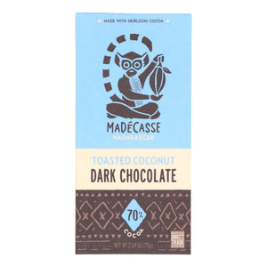 Beyond Good - Madecasse Toasted Coconut Dark Chocolate Chocolate Bar, 2.64 Oz | Pack of 10