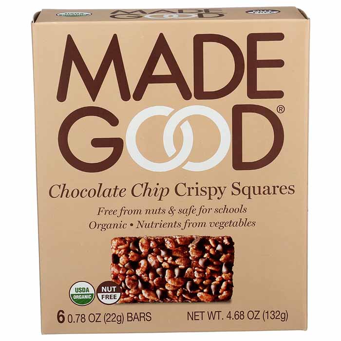 Madegood - Crispy Squares - Chocolate Chip, 4.68oz