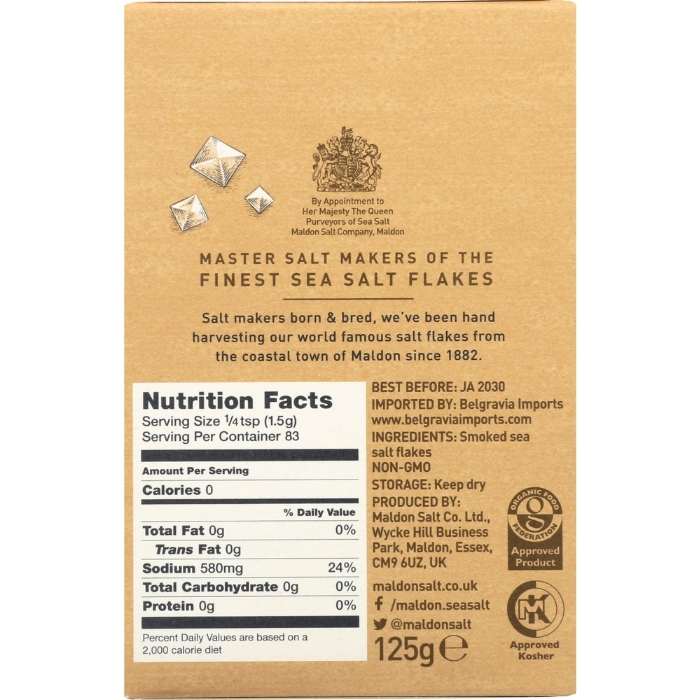 Maldon Crystal Salt Co - Smoked Sea Salt Flakes 4.5oz back
