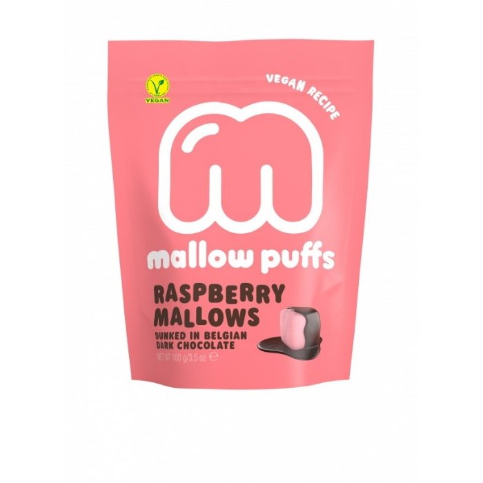 Mallow Puffs - Belgian Chocolate Mallows, 3.5oz - Raspberry - Front