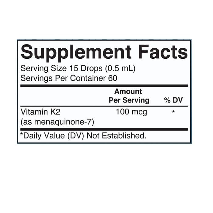 Mary Ruth's - Supplement K2 Drops Unflavored, 1oz - supplement facts