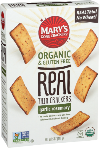 Mary's Gone Crackers - Garlic Rosemary Crackers, 5oz | Pack of 6 - PlantX US