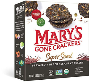 Mary's Gone Crackers - Super Seed Seaweed & Black Sesame Crackers, 5.5oz
 | Pack of 6